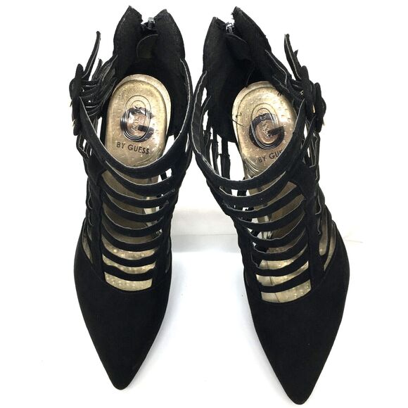 G by Guess Women’s Strappy Black Stiletto Heels Size US 8 Great Condition - Picture 4 of 6